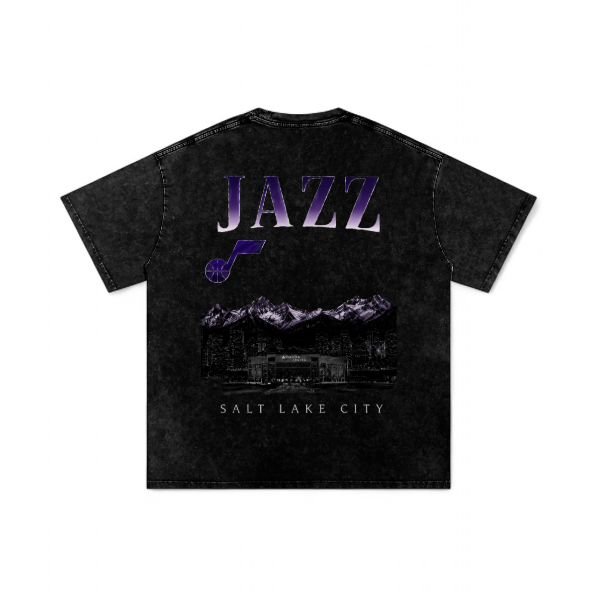 Darryn Peterson Utah washed black Tee back